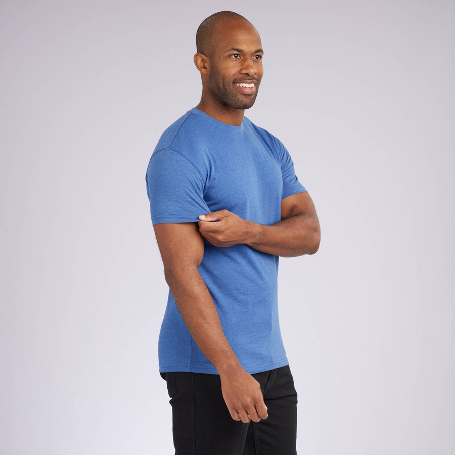 Heather Light Navy Signature Crew Neck Tee