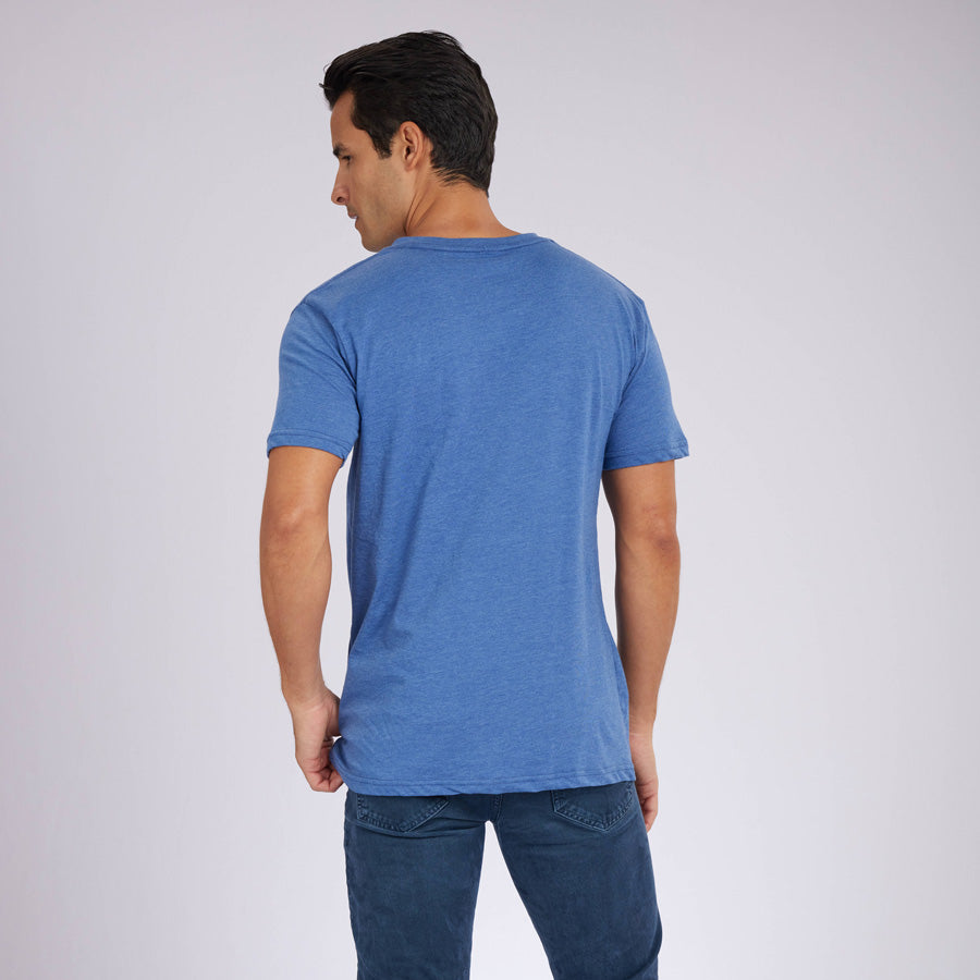 Heather Light Navy Signature V-Neck Tee