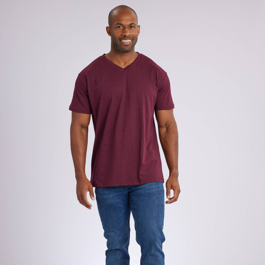 Heather Maroon Signature V-Neck Tee