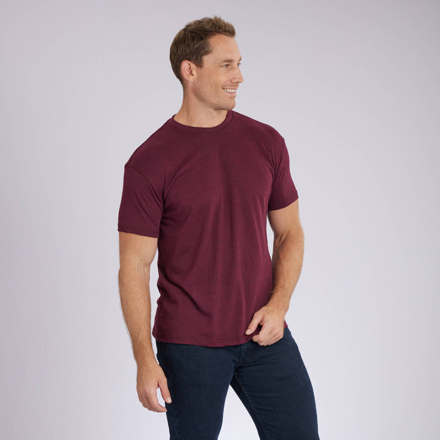 Heather Maroon Signature Crew Neck Tee