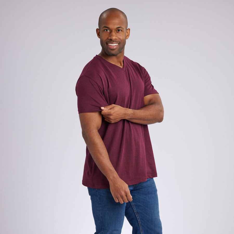 Heather Maroon Signature V-Neck Tee