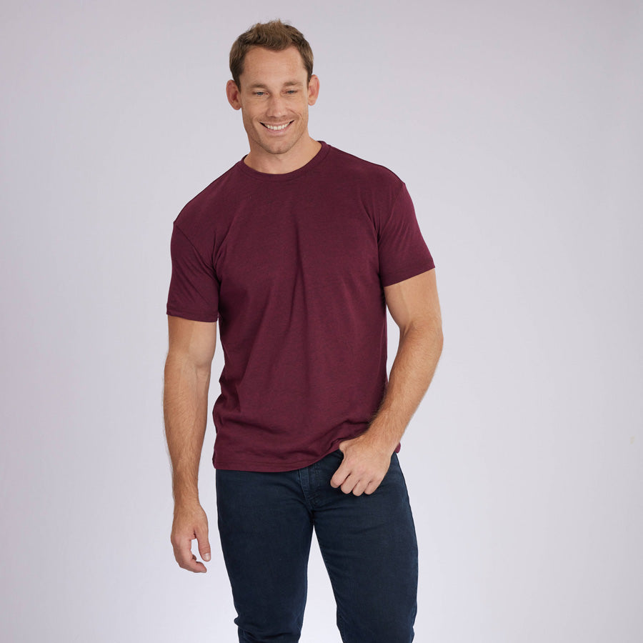 Heather Maroon Signature Crew Neck Tee