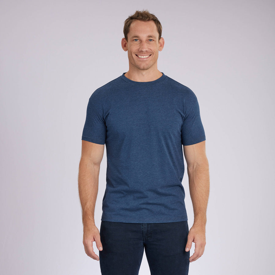 Heather Navy Signature Crew Neck Tee