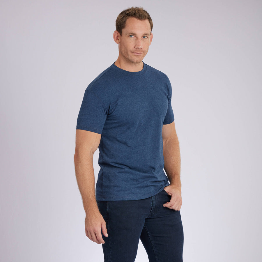 Heather Navy Signature Crew Neck Tee