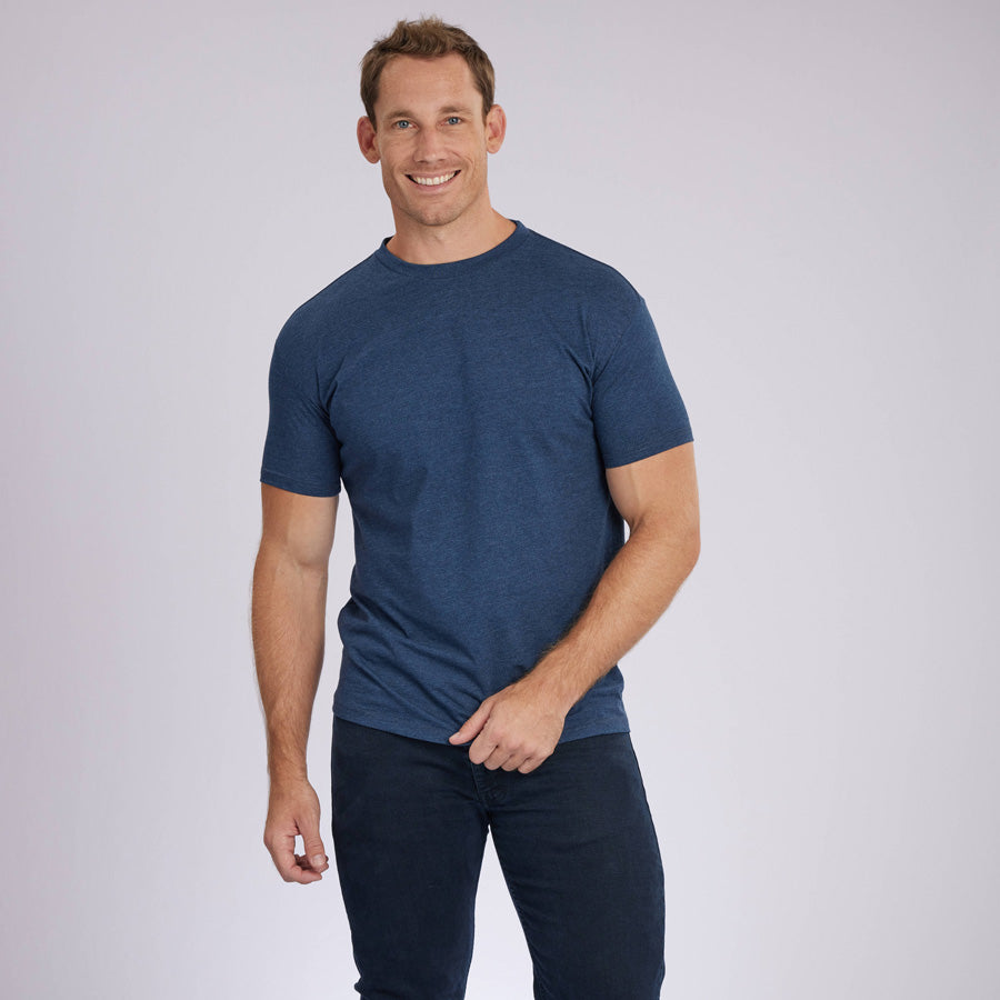 Heather Navy Signature Crew Neck Tee