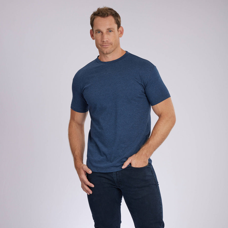 Heather Navy Signature Crew Neck Tee