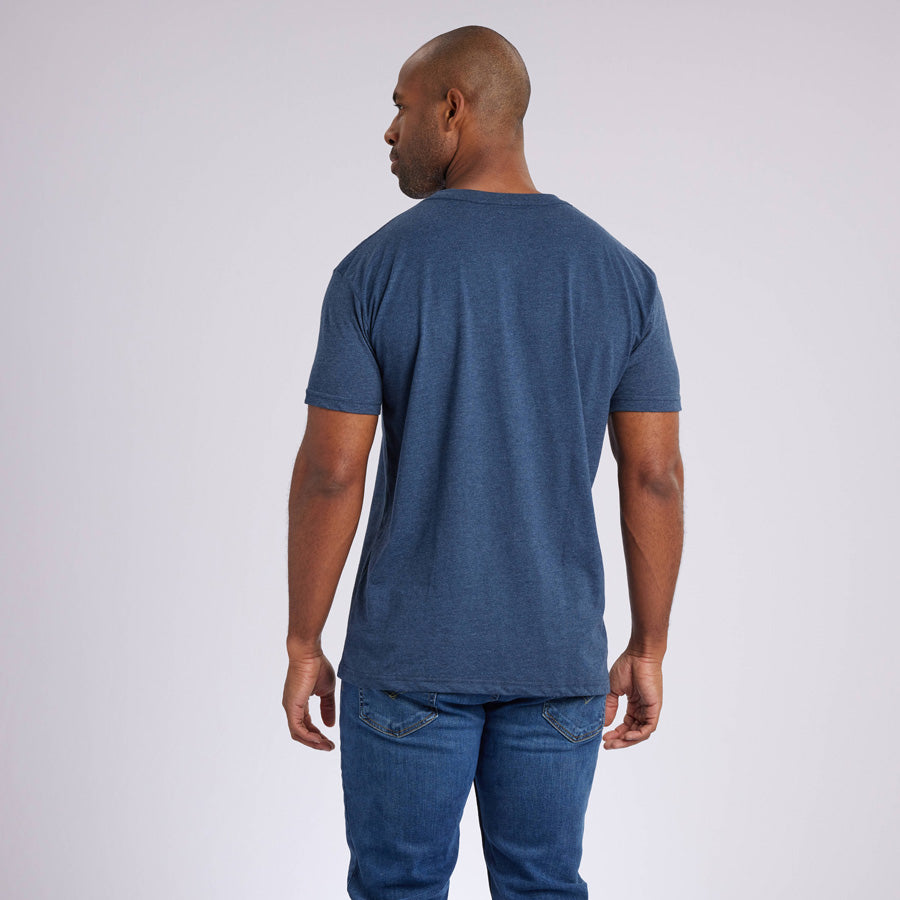 Heather Navy Signature V-Neck Tee