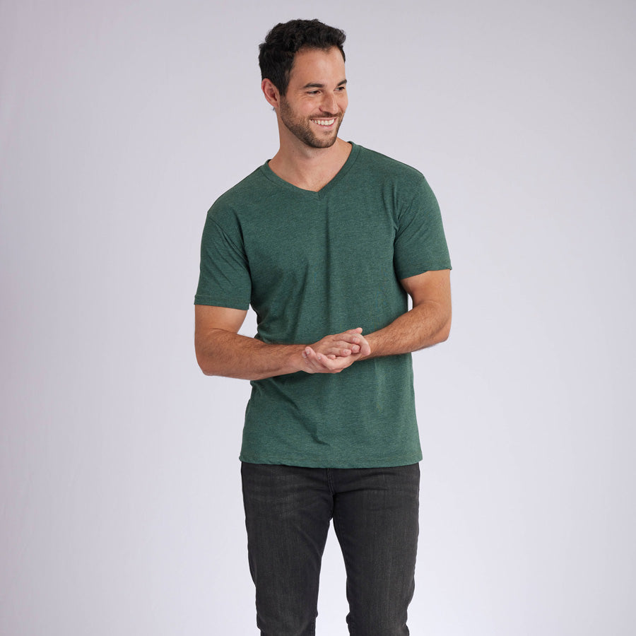 Heather Olive Signature V-Neck Tee