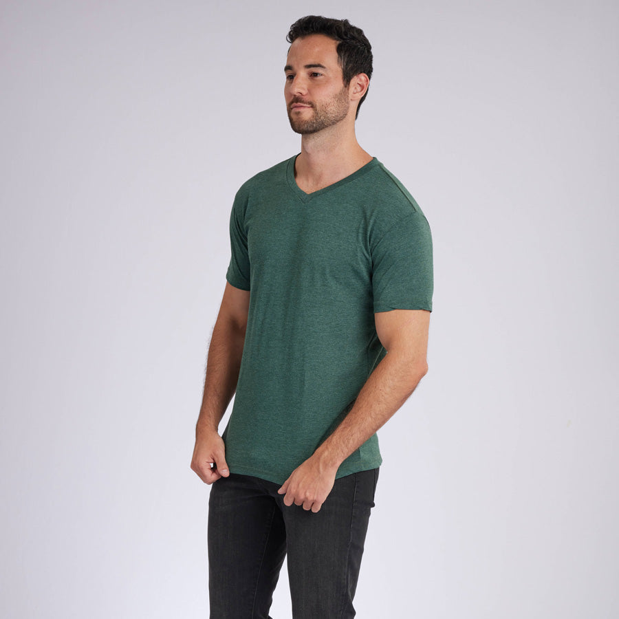 Heather Olive Signature V-Neck Tee