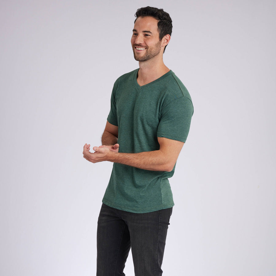 Heather Olive Signature V-Neck Tee