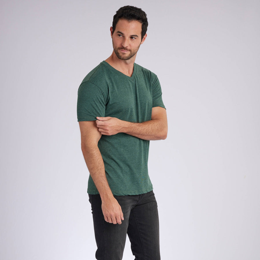 Heather Olive Signature V-Neck Tee