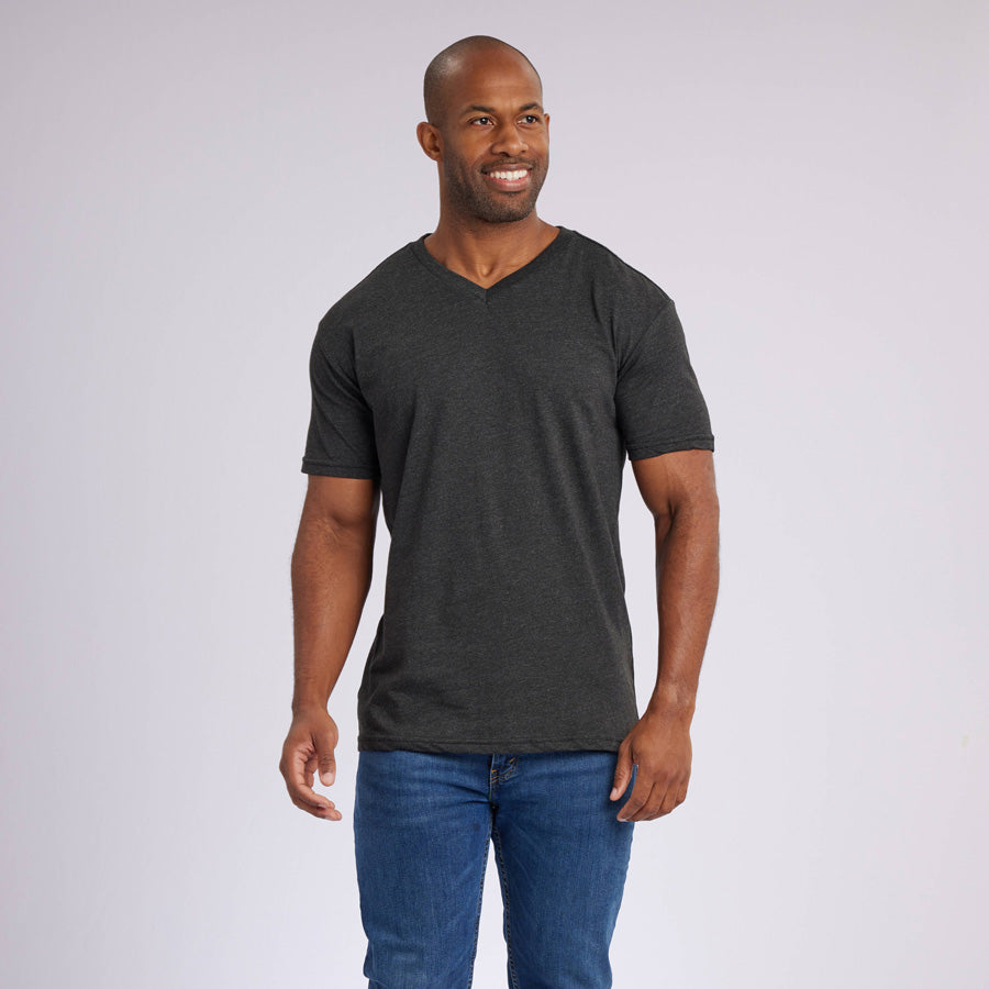 Heather Charcoal Signature V-Neck Tee