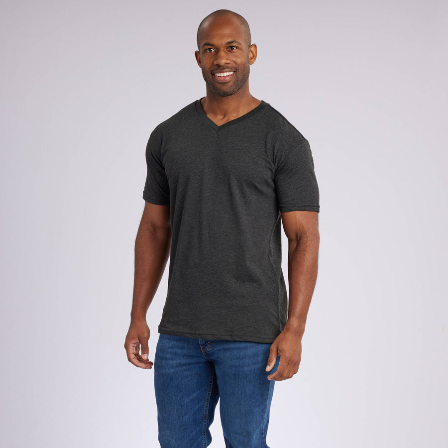 Heather Charcoal Signature V-Neck Tee