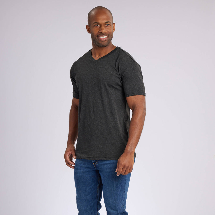 Heather Charcoal Signature V-Neck Tee