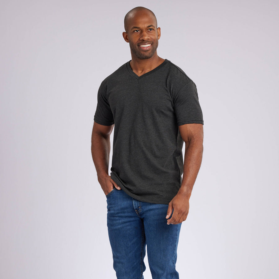 Heather Charcoal Signature V-Neck Tee