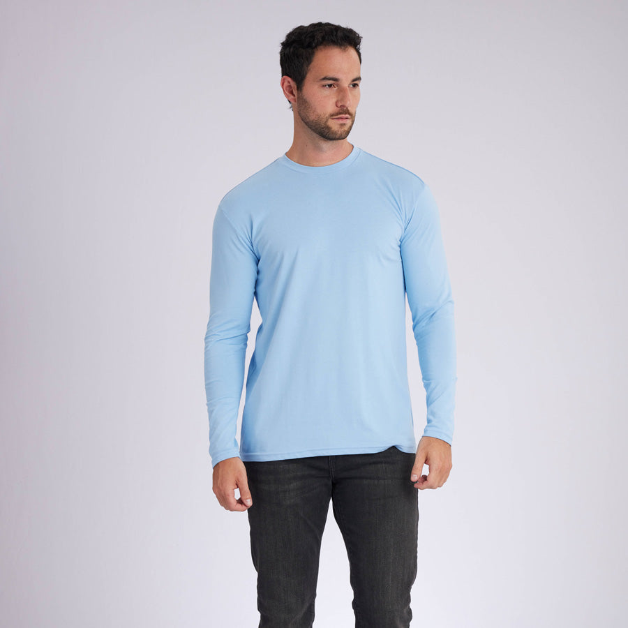 Ice Blue Signature Long Sleeves Crew Neck Tee