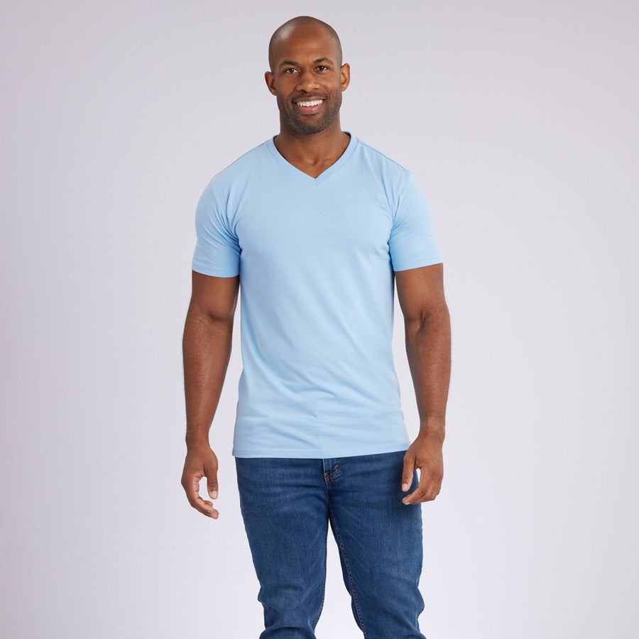 Ice Blue Signature V-Neck Tee