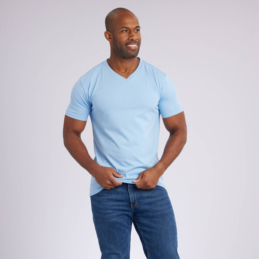 Ice Blue Signature V-Neck Tee