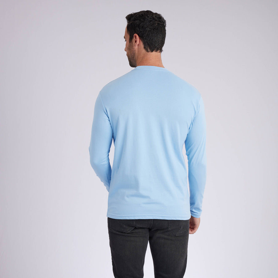 Ice Blue Signature Long Sleeves Crew Neck Tee