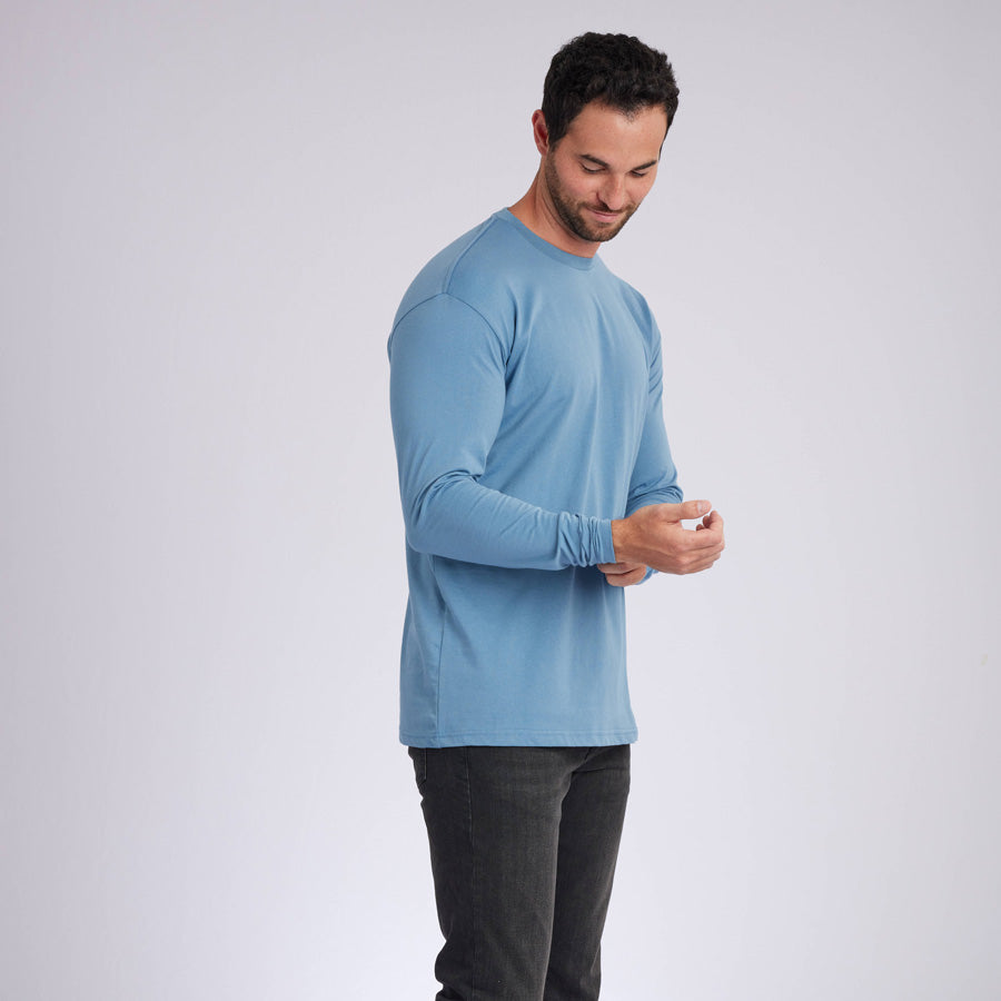 Indigo Signature Long Sleeves Crew Neck Tee