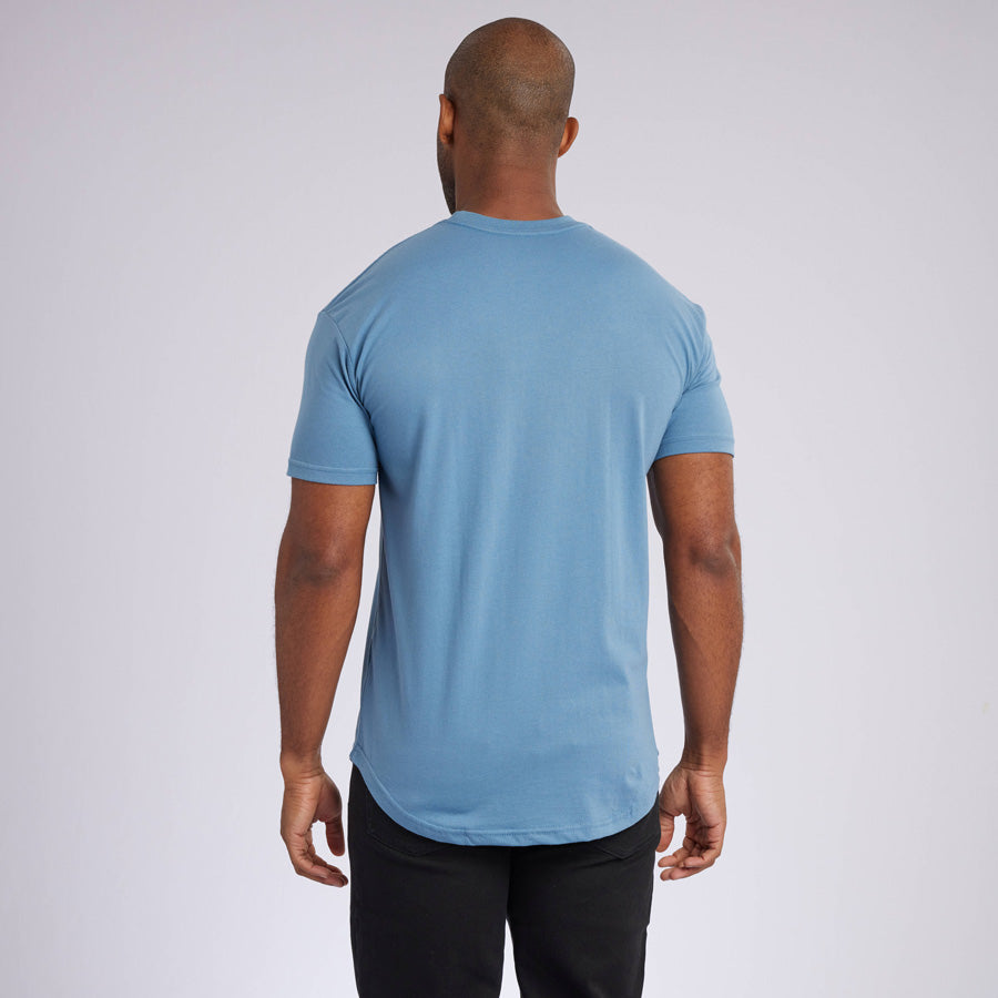 Indigo Signature Curve Hem Crew Neck Tee