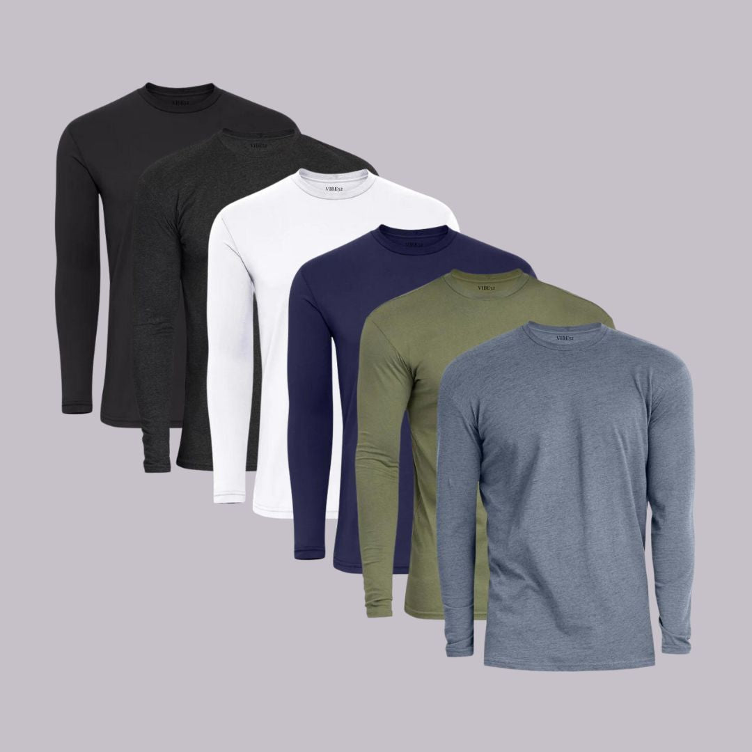 Essential Six Signature Long Sleeves Crew Neck Tees 6-Pack