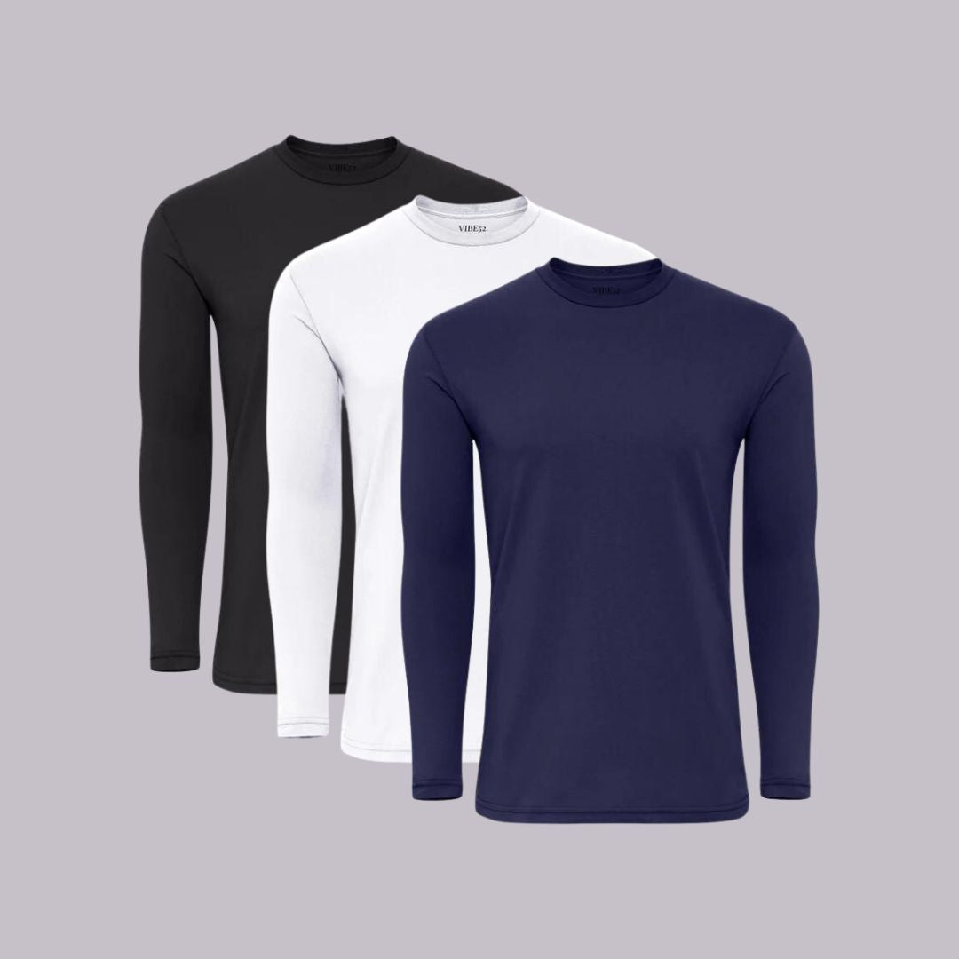 Classics Trio Signature Long Sleeves Crew Neck Tees 3-Pack