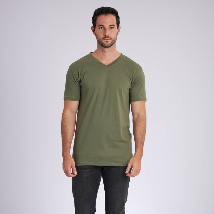 Military Green Signature V-Neck Tee