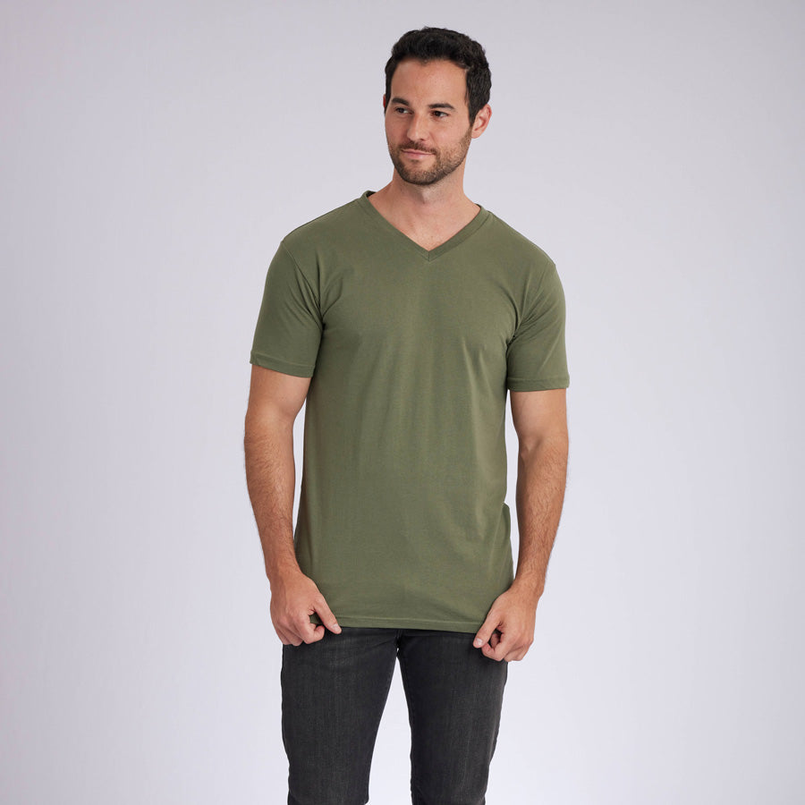 Military Green Signature V-Neck Tee