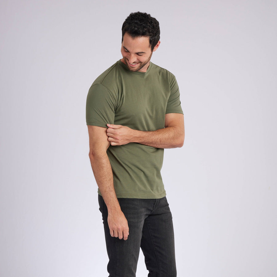 Military Green Premium Crew Neck Tee