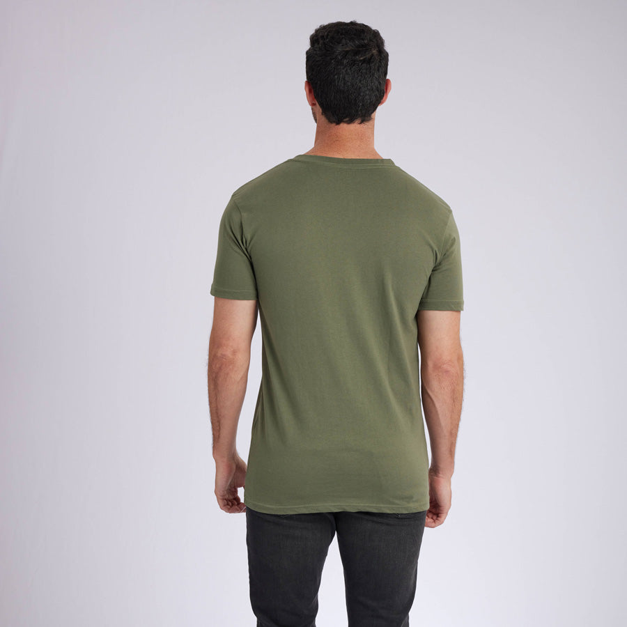 Military Green Signature V-Neck Tee