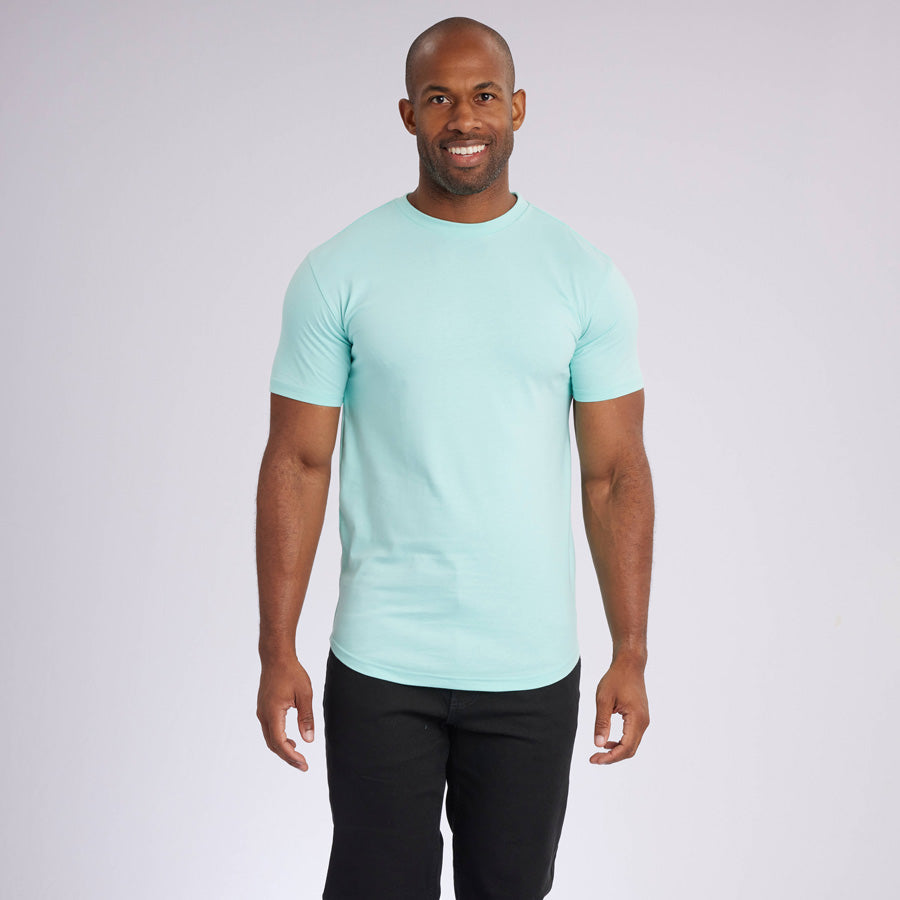 Mint Signature Curve Hem Crew Neck Tee