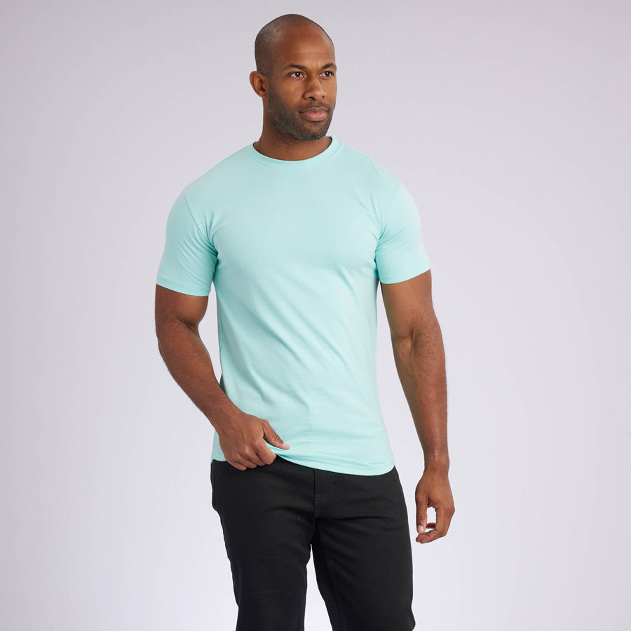 Mint Signature Curve Hem Crew Neck Tee