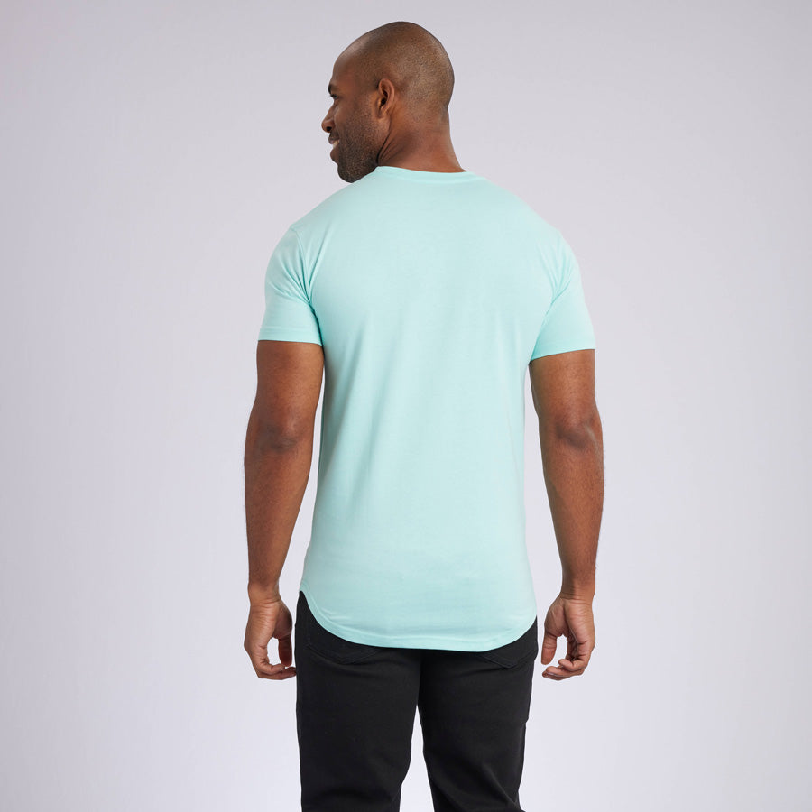 Mint Signature Curve Hem Crew Neck Tee