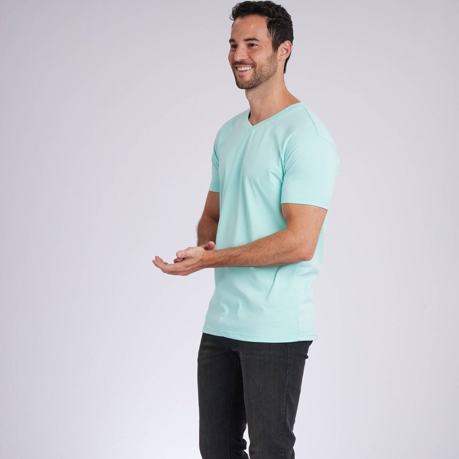 Mint Signature V-Neck Tee