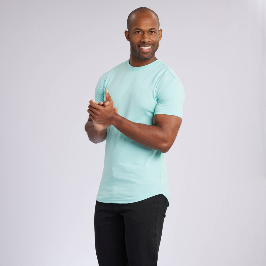 Mint Signature Curve Hem Crew Neck Tee