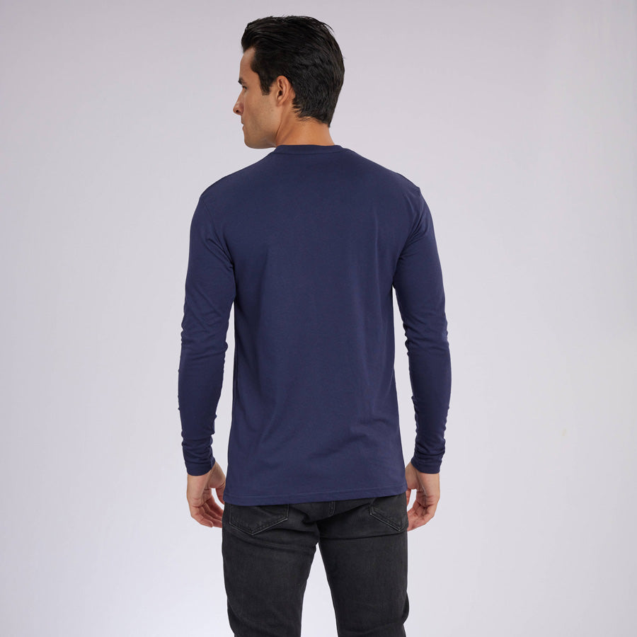 Navy Signature Long Sleeves Crew Neck Tee