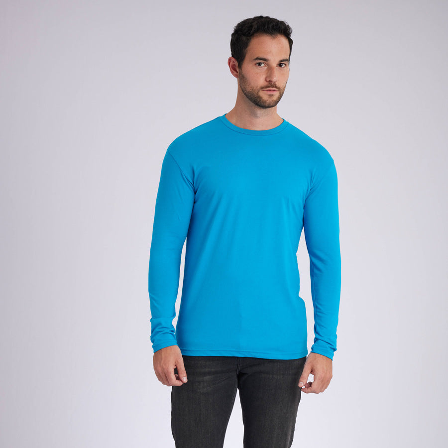 Ocean Blue Signature Long Sleeves Crew Neck Tee