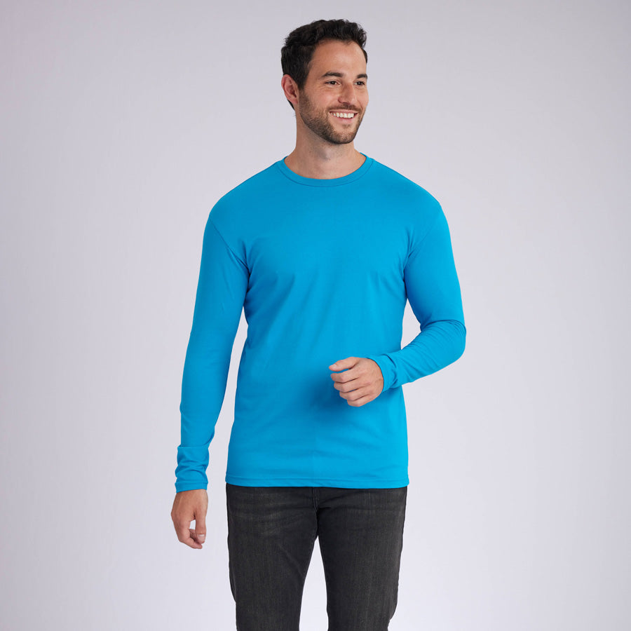 Ocean Blue Signature Long Sleeves Crew Neck Tee