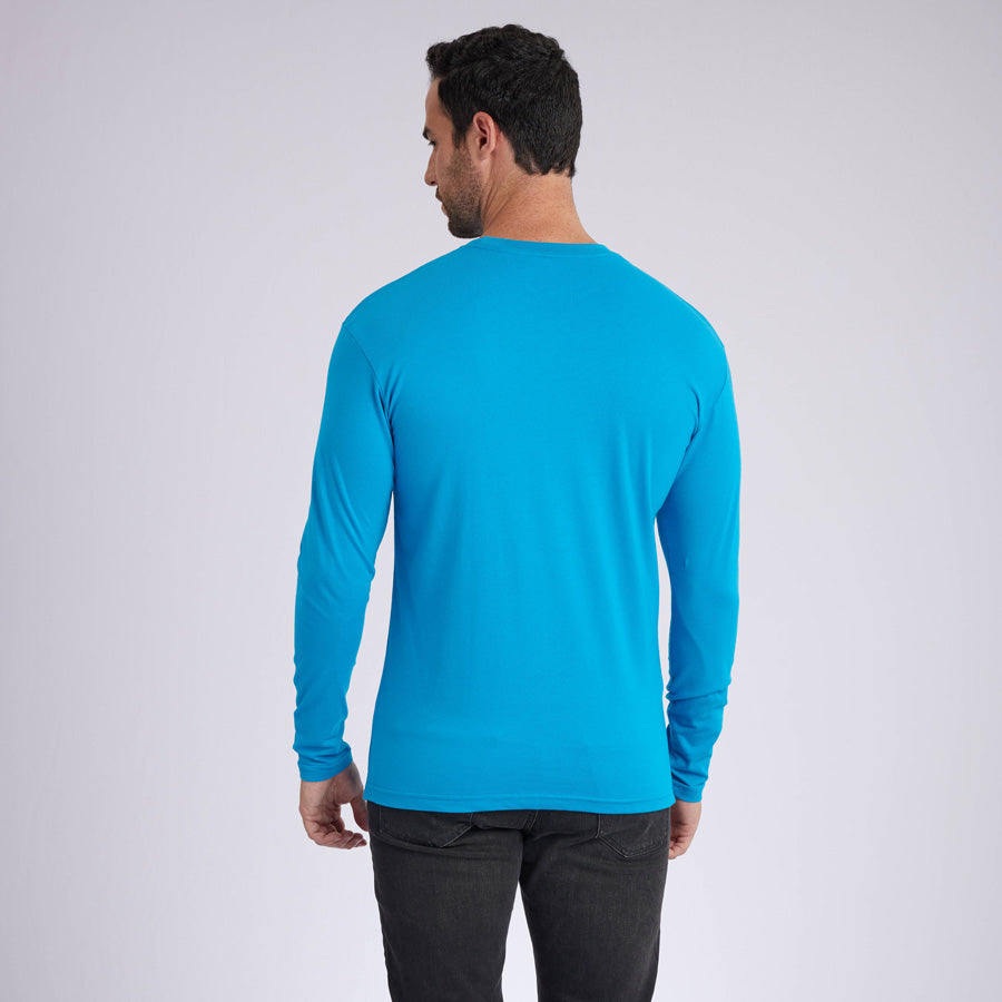 Ocean Blue Signature Long Sleeves Crew Neck Tee