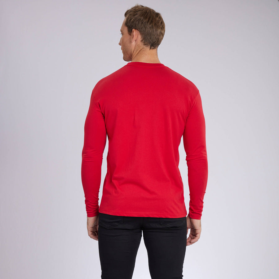 Red Signature Long Sleeves Crew Neck Tee