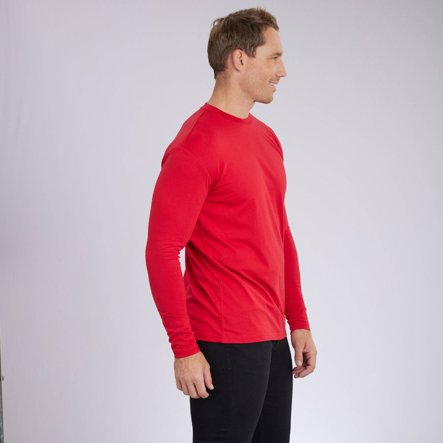 Red Signature Long Sleeves Crew Neck Tee