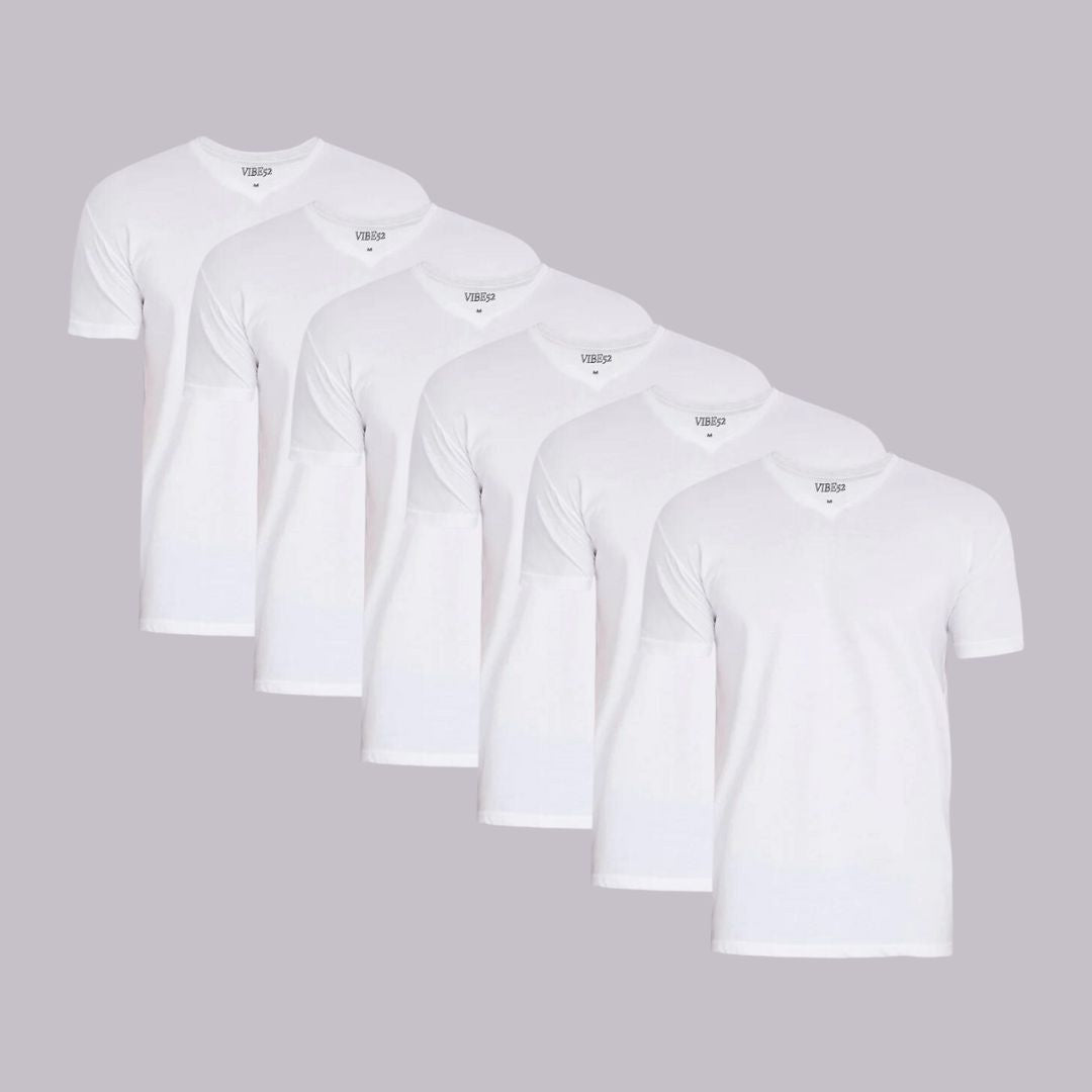 White Signature V-Neck Tees 6-Pack