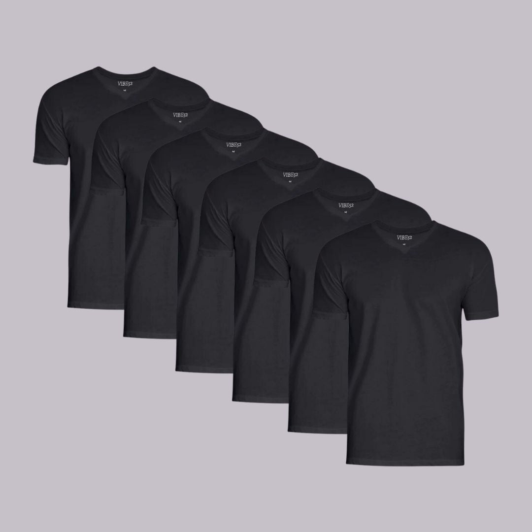 Black Signature V-Neck Tees 6-Pack