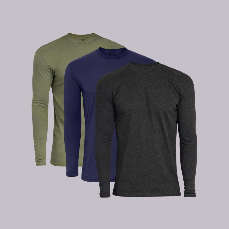 Cool Shades Signature Long Sleeves Crew Neck Tees 3-Pack