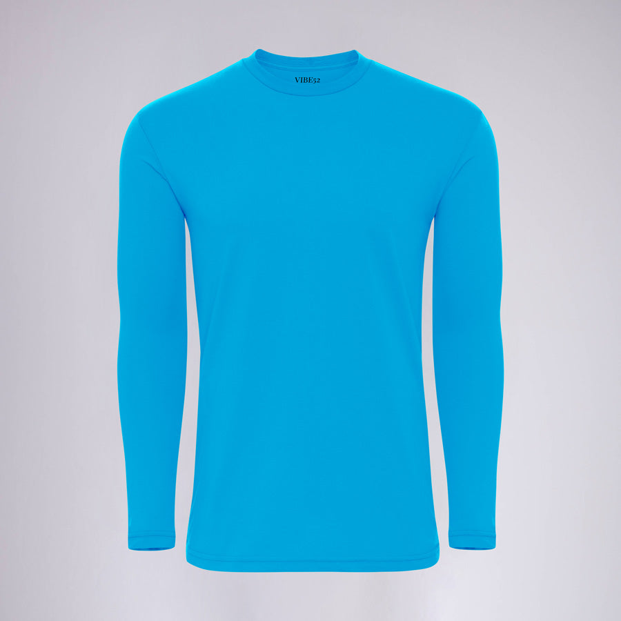 Ocean Blue Signature Long Sleeves Crew Neck Tee