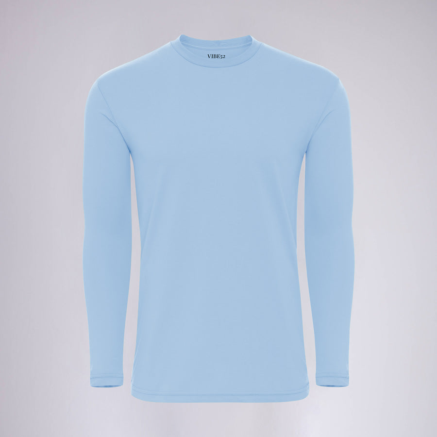 Ice Blue Signature Long Sleeves Crew Neck Tee