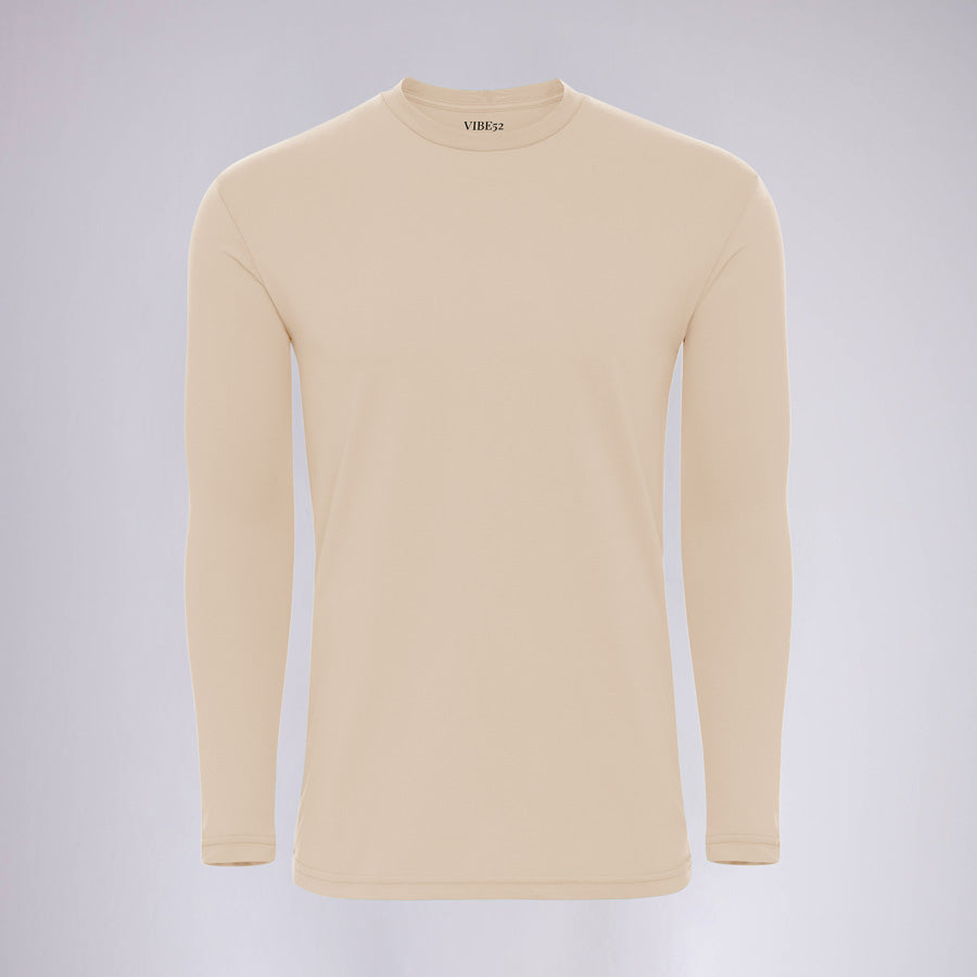 Heather Camel Signature Long Sleeves Crew Neck Tee