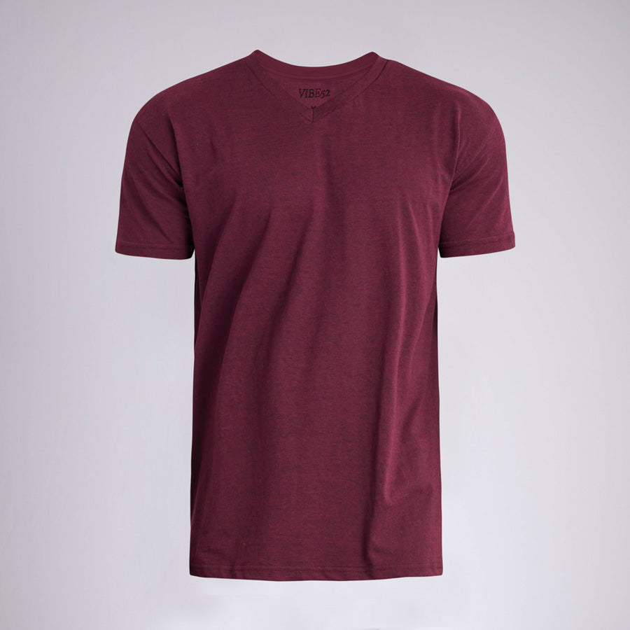 Heather Maroon Signature V-Neck Tee