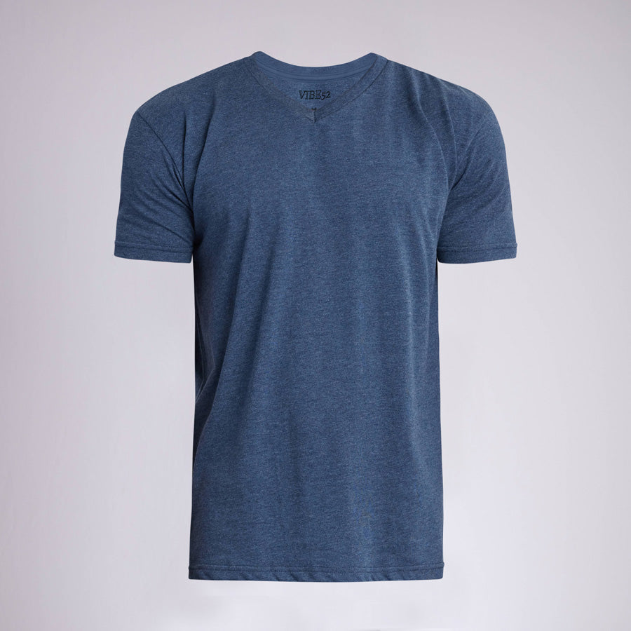 Heather Navy Signature V-Neck Tee